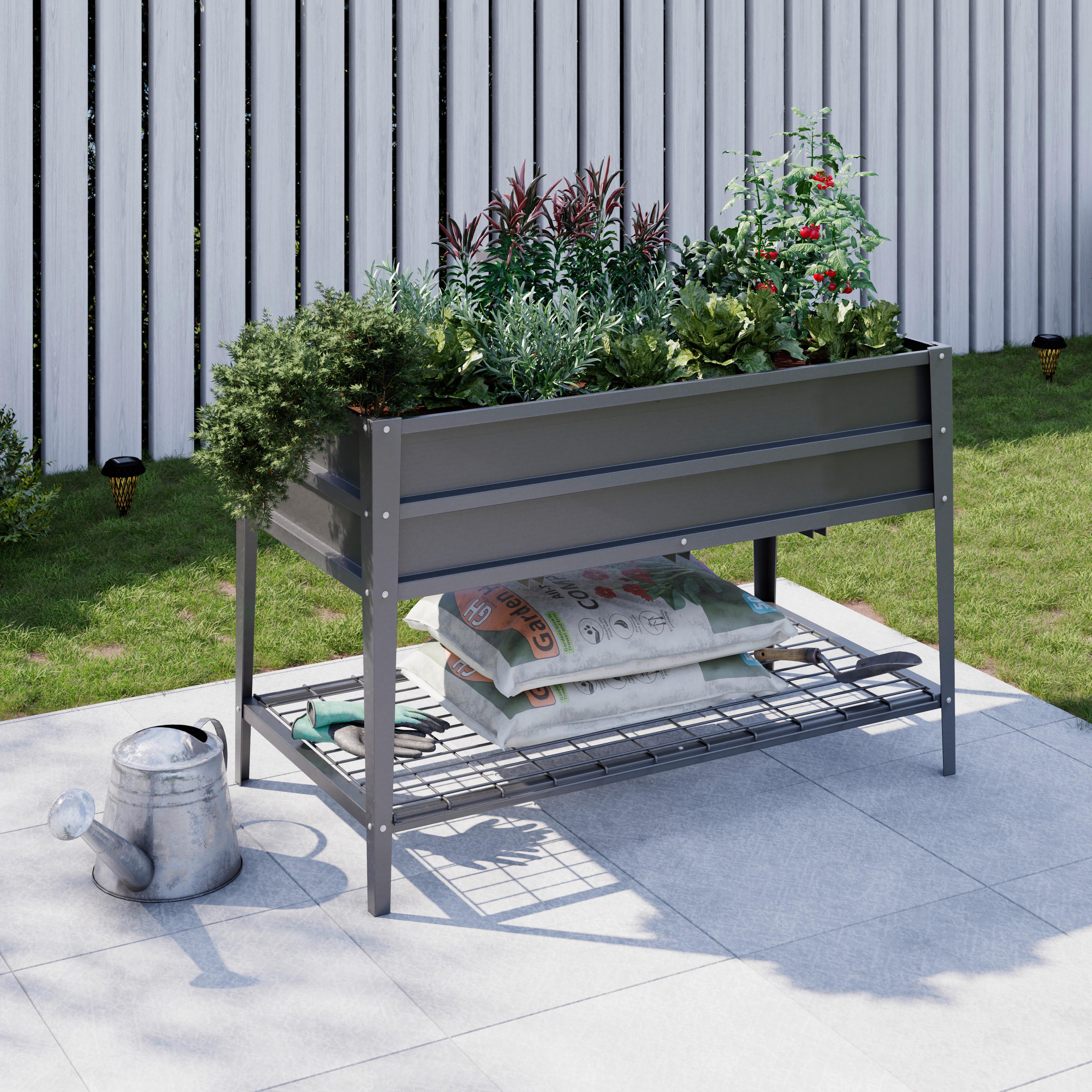 HOCHBEET ROBUS - Anthrazit, MODERN, Metall (120/80/60cm) - Luca Bessoni