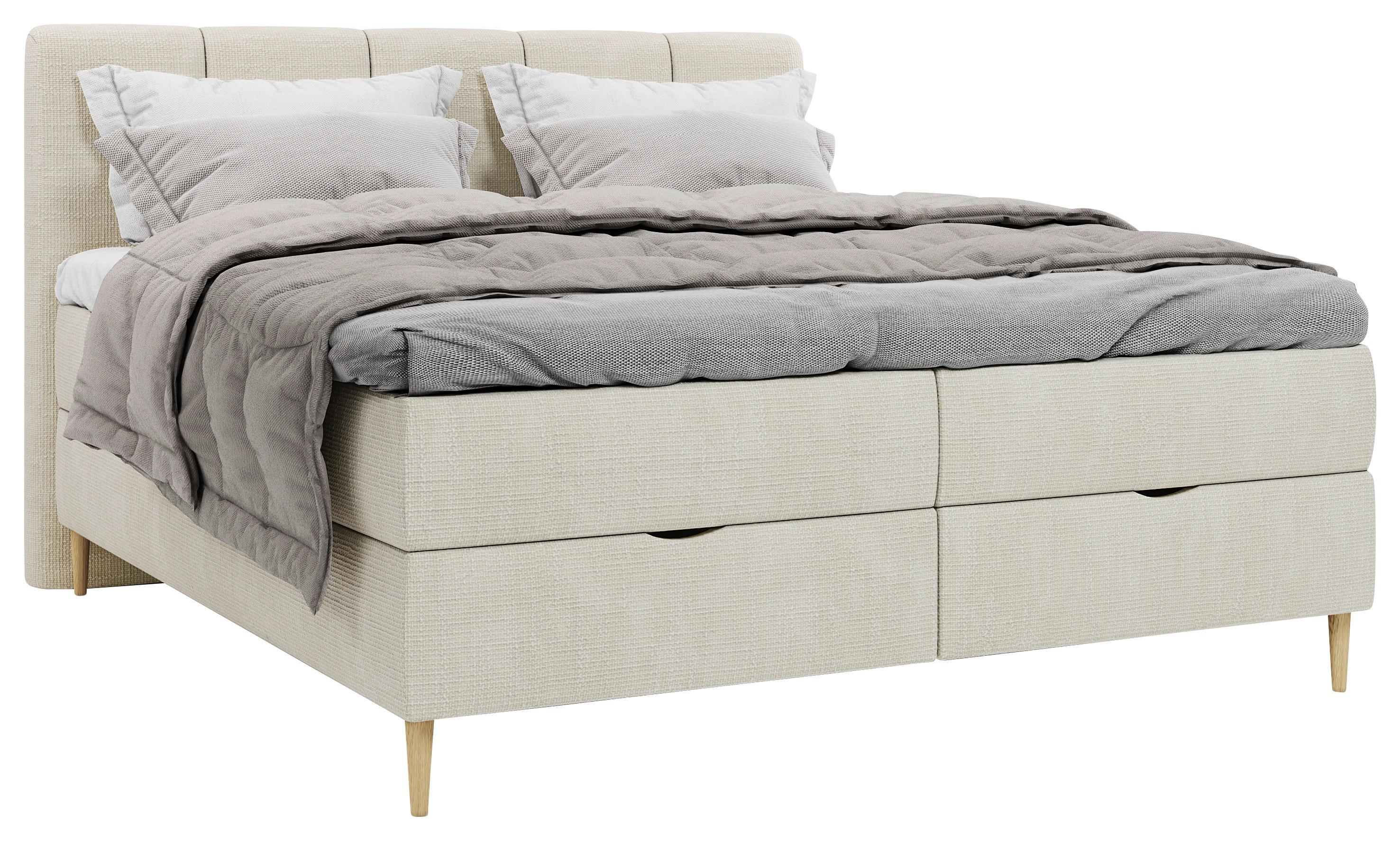 Boxbett Bari Beige, Lf: ca. 180x200cm - Beige/Buchefarben, MODERN, Holz/Holzwerkstoff (180/200cm) - MID.YOU