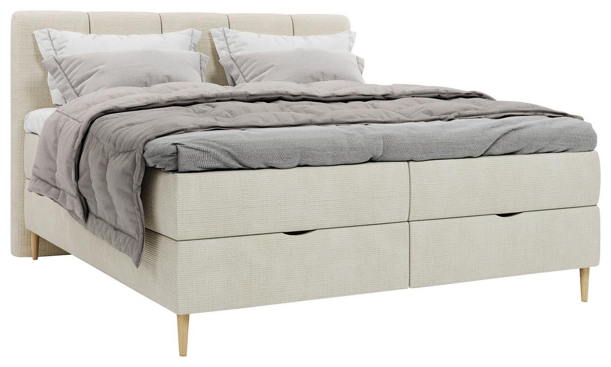 Boxbett Bari Beige, Lf: ca. 180x200cm - Beige/Buchefarben, MODERN, Holz/Holzwerkstoff (180/200cm) - MID.YOU