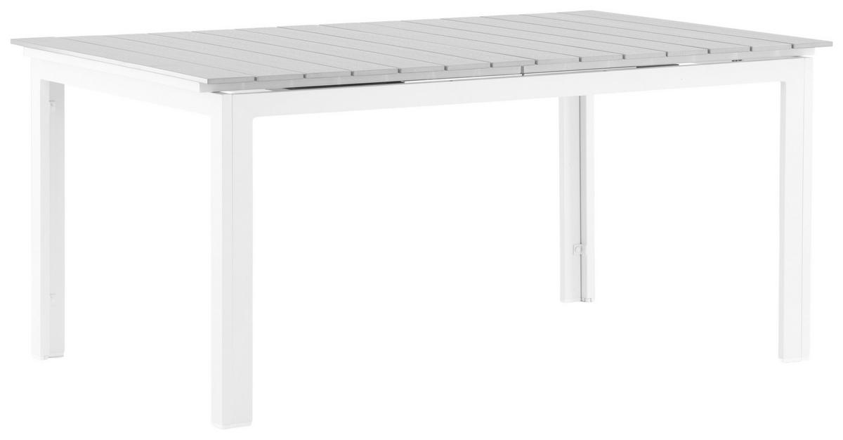 Gartentisch Levels - Weiß/Grau, KONVENTIONELL, Metall (160/100/75cm) - Gardenson