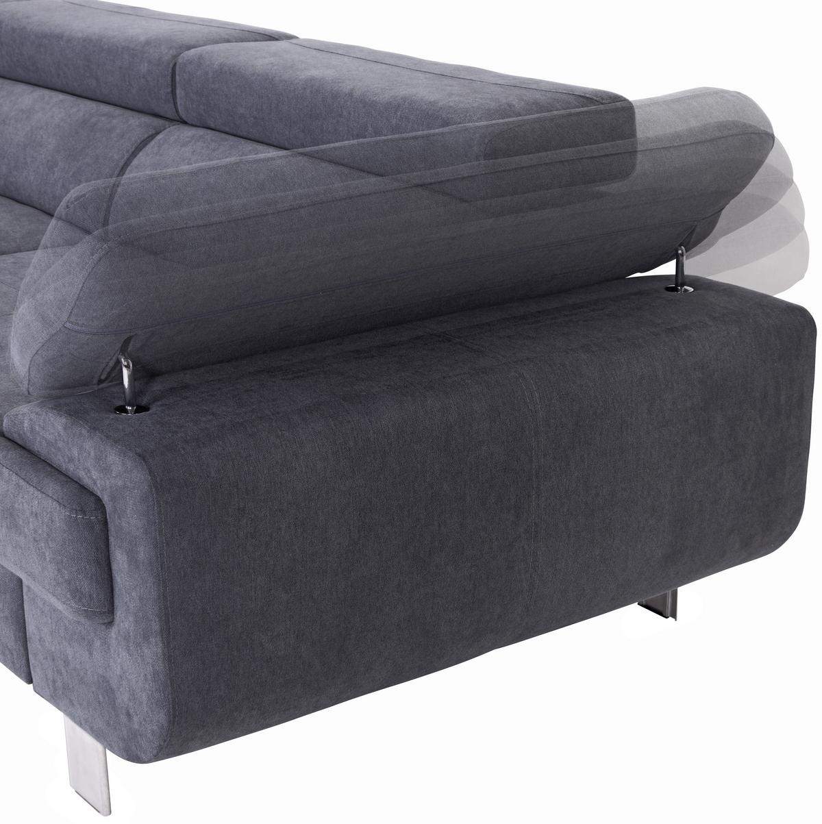 Ecksofa Mit Schlaffunktion & Bettkasten Savona Blaugrau - Blaugrau, MODERN, Textil (230/270cm) - Ondega