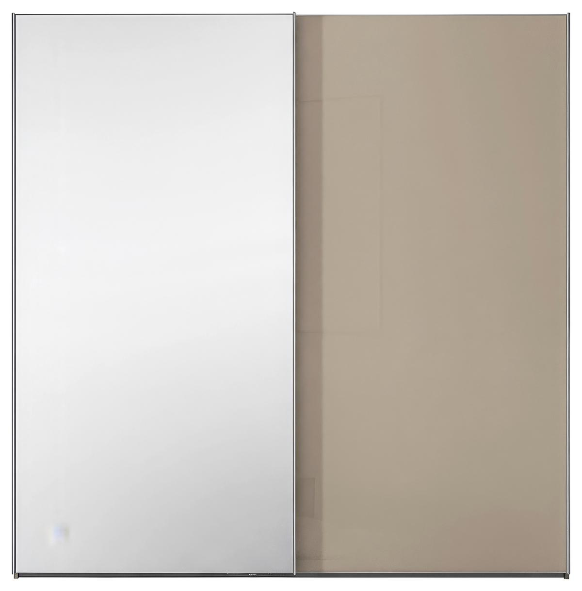 Šatníková skriňa LUMOS, šírka 200 cm - piesková/hliníková, Konventionell, kov/kompozitné drevo (200/222/68cm)