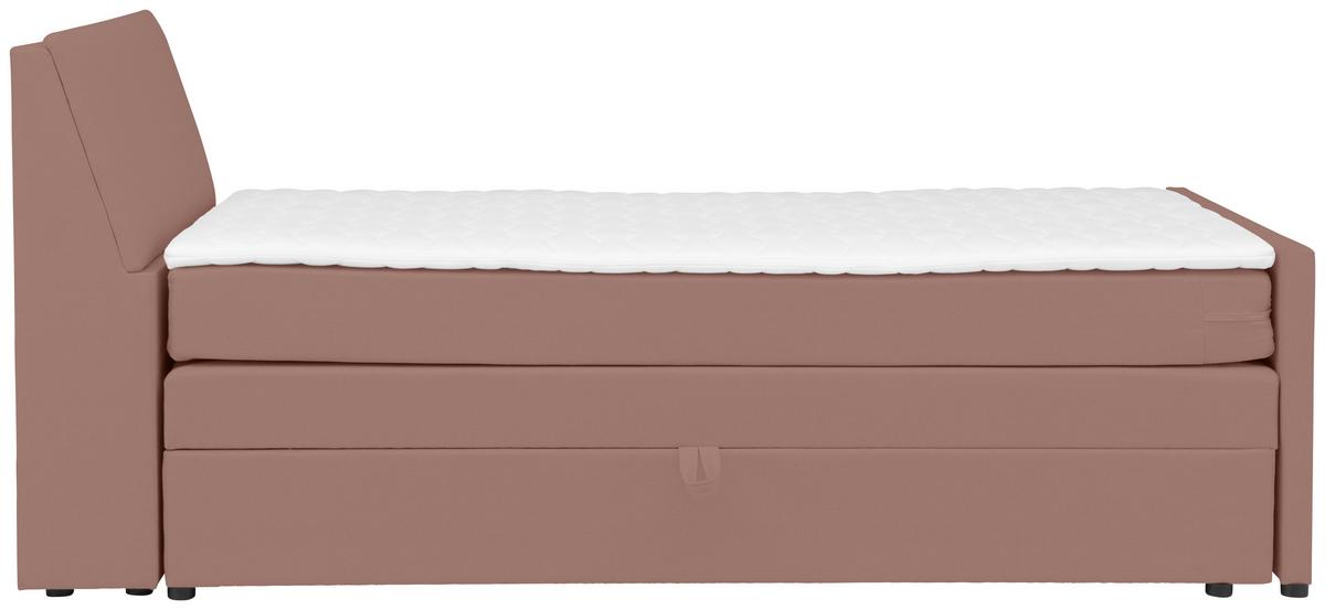 Boxspringbett Mit Bettkasten Nida 120x200 Cm Altrosa - Altrosa/Schwarz, MODERN, Holz/Textil (120/200cm) - MID.YOU