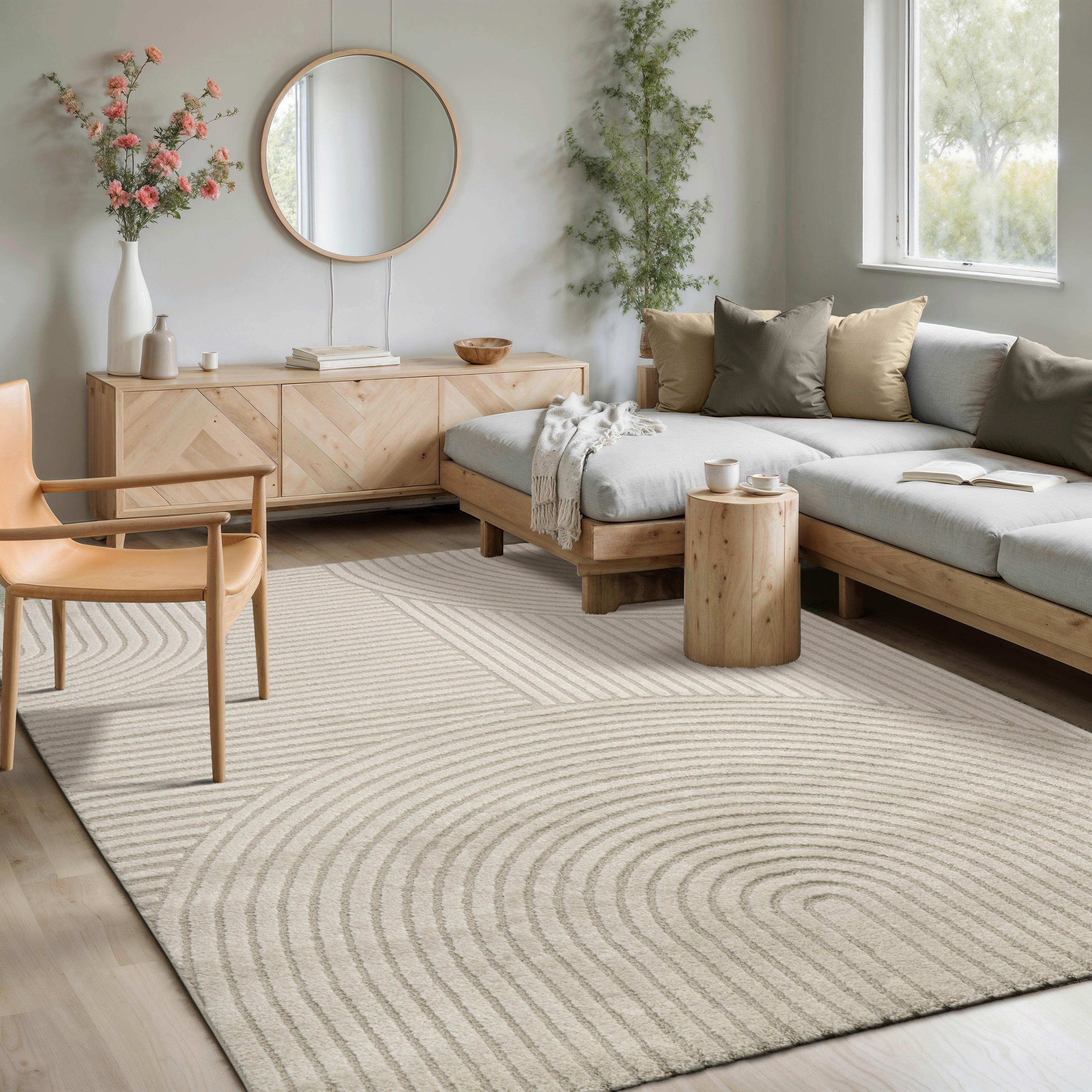 Webteppich Elio - Beige/Creme, KONVENTIONELL, Textil (160/230cm)