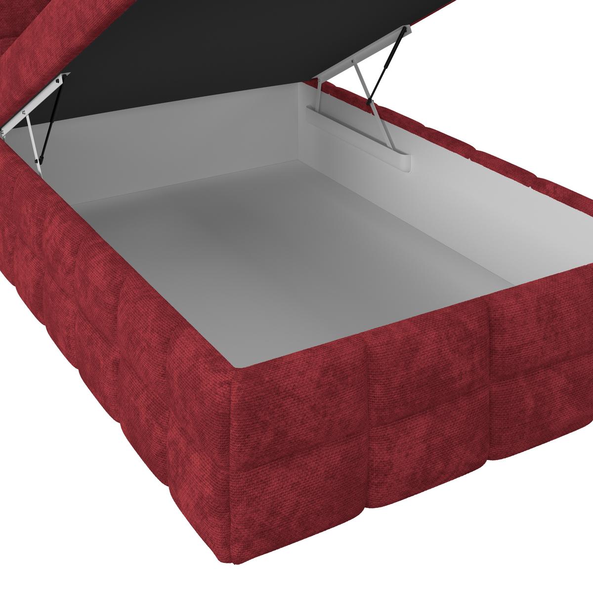 Čalúnená posteľ VEGA 140x200 cm, vinovočervená - čierna/vínovočervená, Trend, drevo/textil (140/200cm)