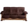 3-sitzer-sofa Tennessee Dunkelrot Echtleder - Eichefarben/Dunkelrot, LIFESTYLE, Leder/Holz (205/95/95cm) - Max Winzer