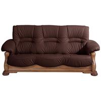 3-sitzer-sofa Tennessee Dunkelrot Echtleder - Eichefarben/Dunkelrot, LIFESTYLE, Leder/Holz (205/95/95cm) - Max Winzer