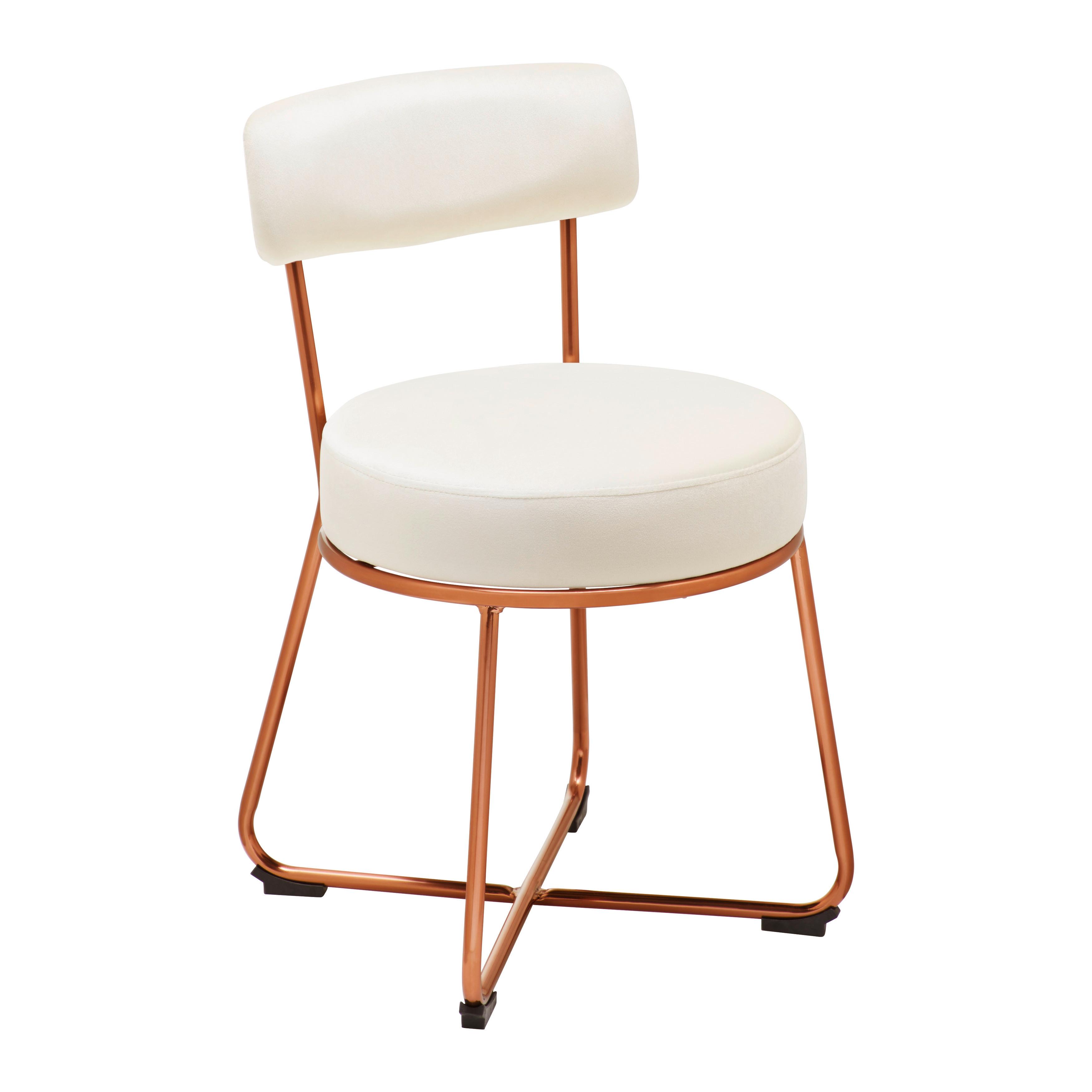 Jídelní židle PAMELA béžová - béžová, Moderní, kov/textil (44/73/47,5cm) - Bessagi Home