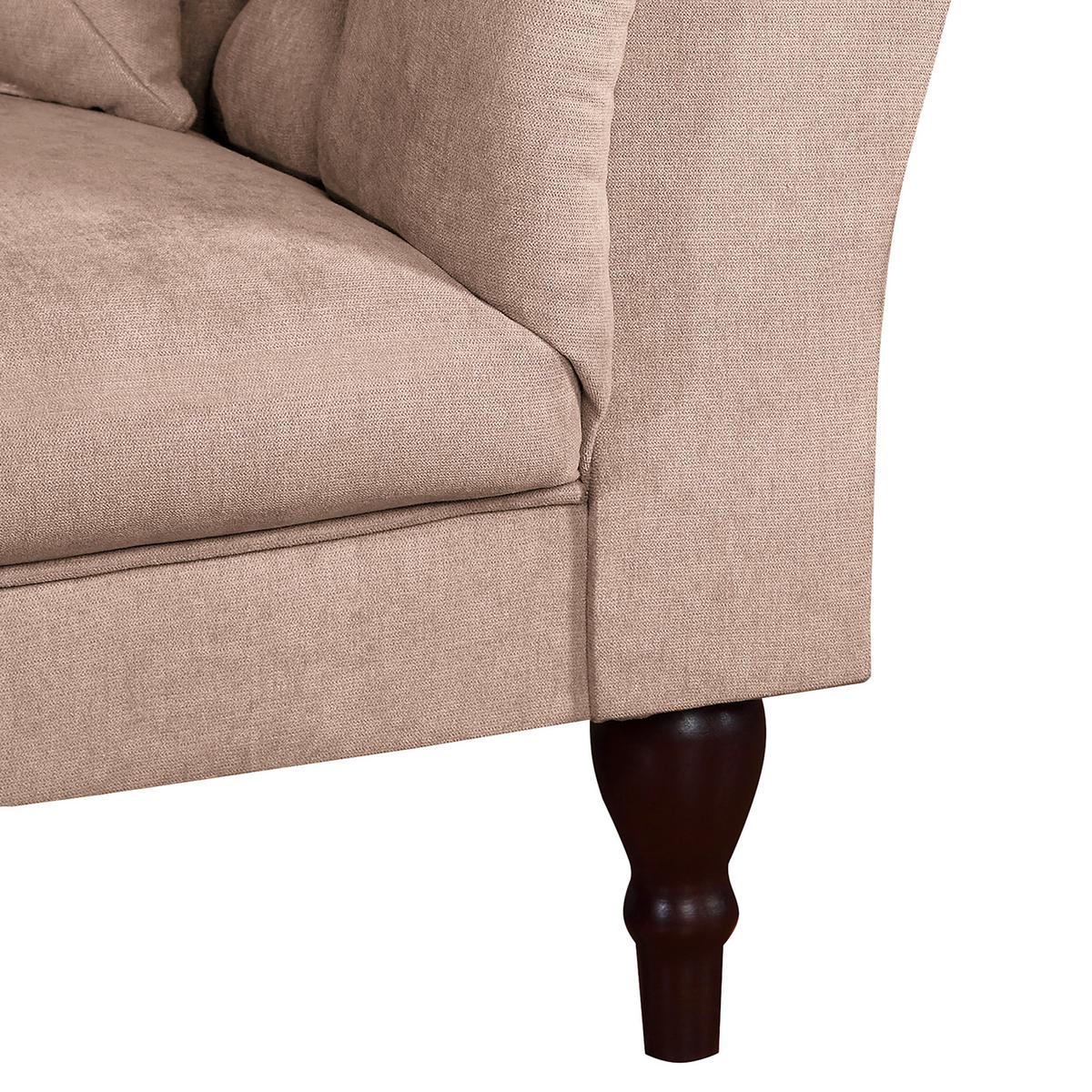 3-Sitzer-Sofa Preston Rosa B: 232 cm - Braun/Rosa, Design, Textil (232/79/97cm) - Livetastic