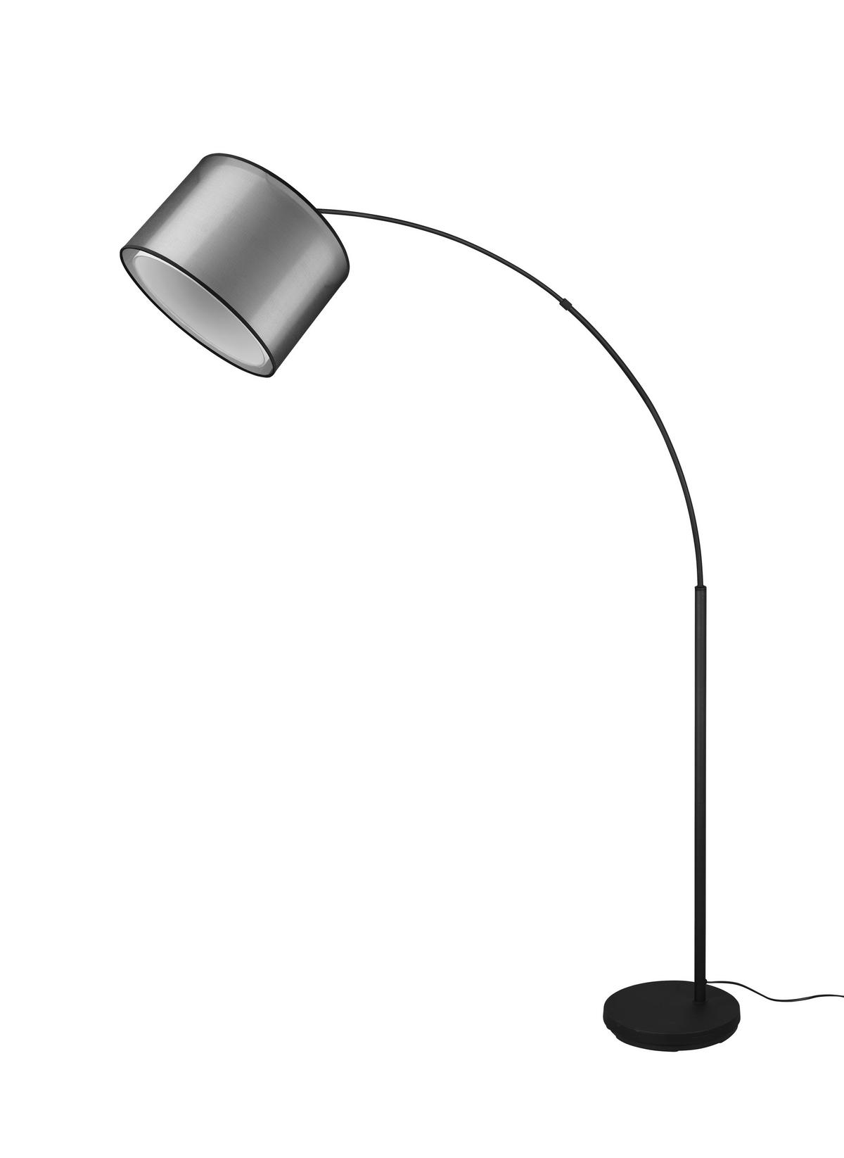 Stehlampe Burton Grau, Schwarz 411490132 Burton - Schwarz/Grau, Basics, Textil/Metall (35/171cm) - Trio Leuchten