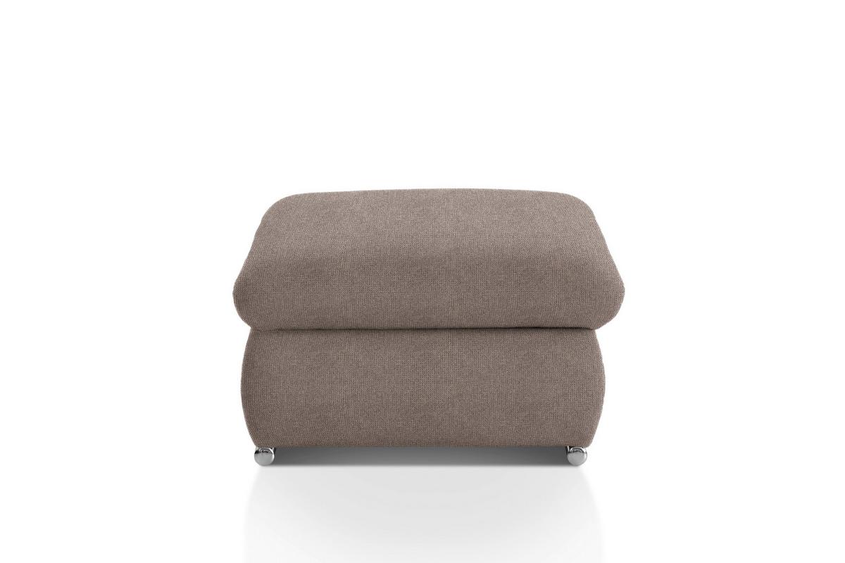 Polsterhocker Isona Taupe Chenille - Taupe/Chromfarben, Design, Textil (101/45/74cm) - Livetastic