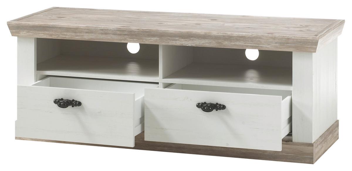 Lowboard Florenz Pinienfarben B: 134cm - Hellbraun/Hellblau, Design, Holzwerkstoff (134/51/44cm) - MID.YOU