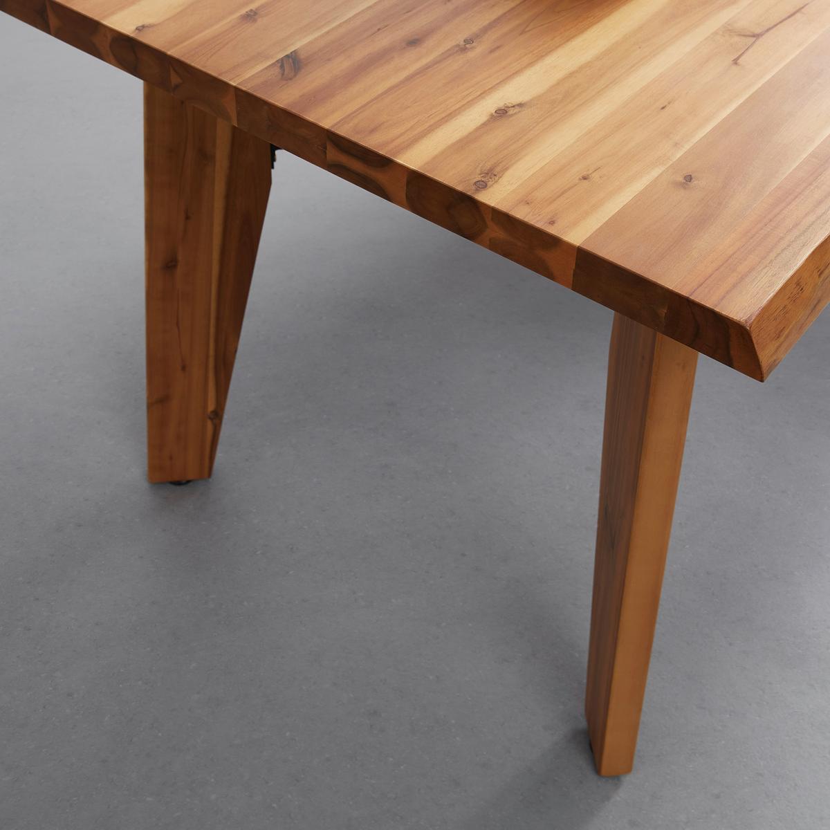 Jídelní Stůl Z Akacie Jasper 160x90 Cm - šedá/barvy akácie, Moderní, kov/dřevo (160/90/75cm) - Bessagi Home