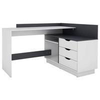 Eckschreibtisch mit Stauraum 105 cm Belfast Schwarz/Weiß - Schwarz/Weiß, LIFESTYLE, Holzwerkstoff (129/105/84cm) - MID.YOU