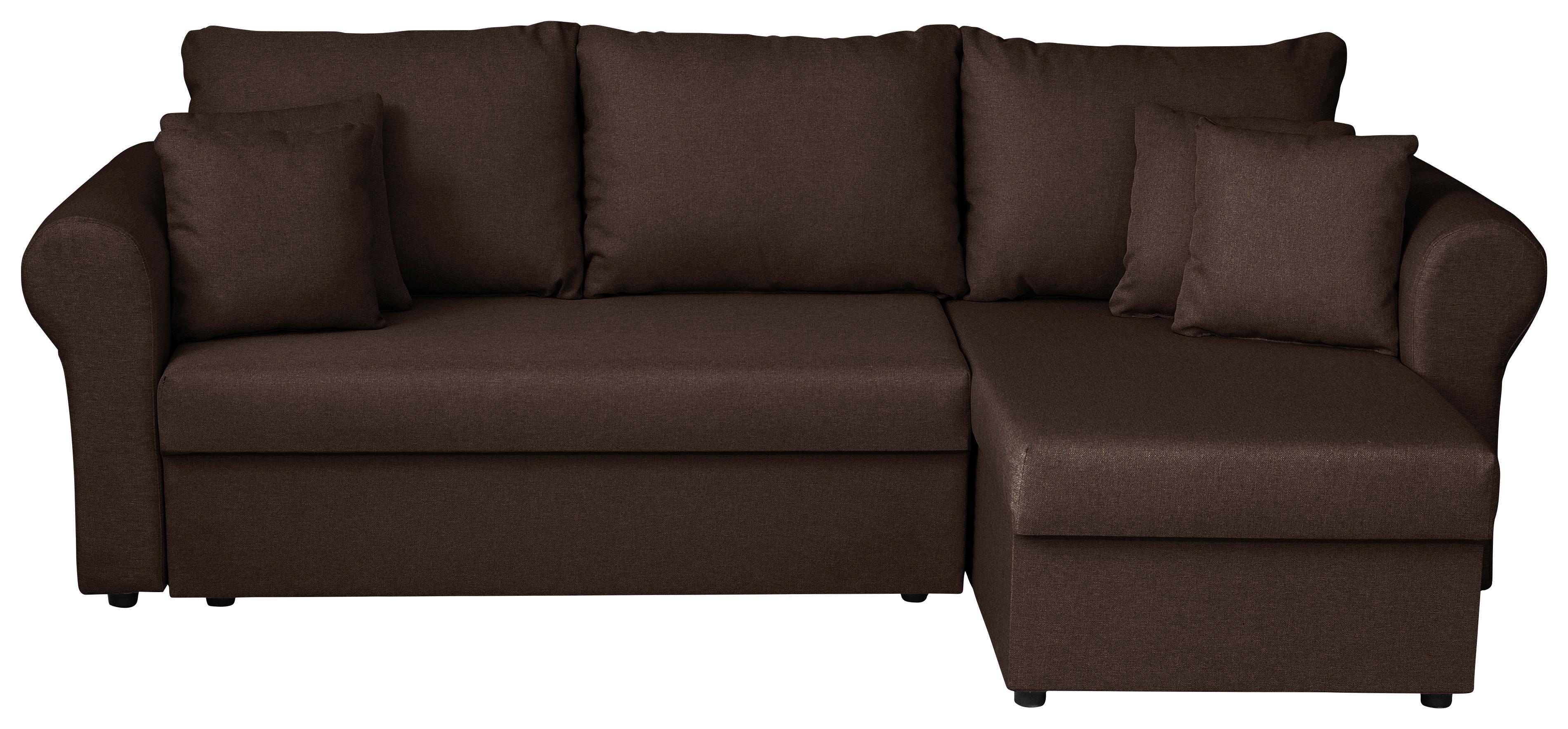 Ecksofa Sara - Dunkelbraun/Schwarz, Design, Textil (248/143cm) - P & B