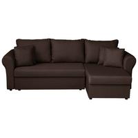 Ecksofa Sara - Dunkelbraun/Schwarz, Design, Textil (248/143cm) - P & B