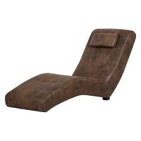 Relaxliege Spleen Braun B: 180 cm - Schwarz/Braun, Design, Textil (180/87/62cm) - P & B