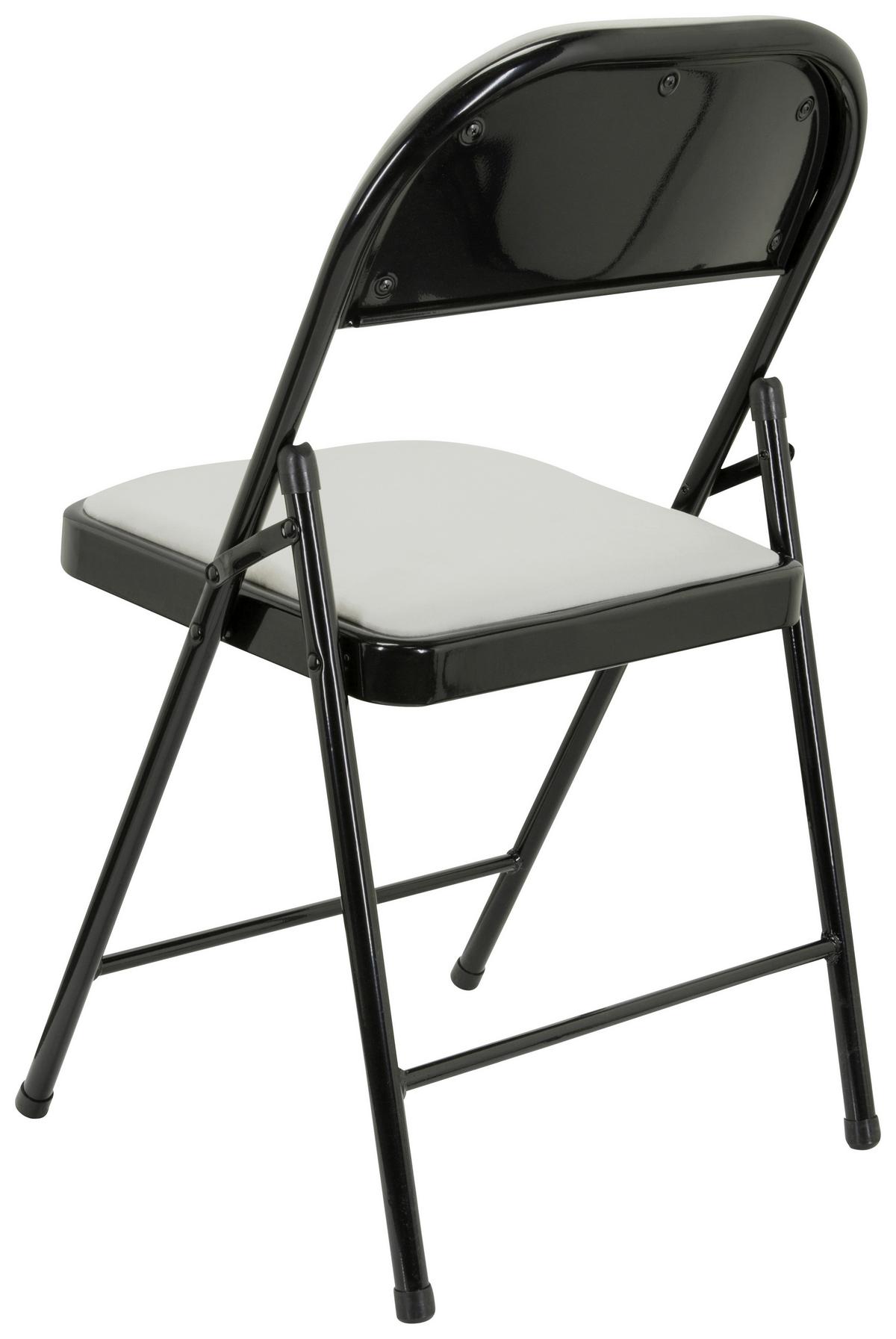Klappstuhl Tudela I Schwarz/weiß Samt - Schwarz/Weiß, Basics, Textil/Metall (44/80/49cm) - MID.YOU