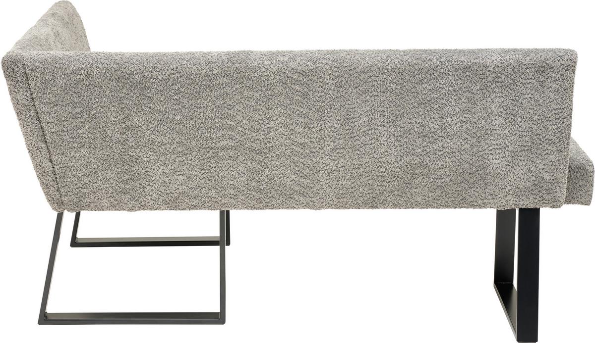 Eckbank Terri Grau, ca. 160x130cm - Schwarz/Grau, KONVENTIONELL, Textil/Metall (160/130cm) - MID.YOU