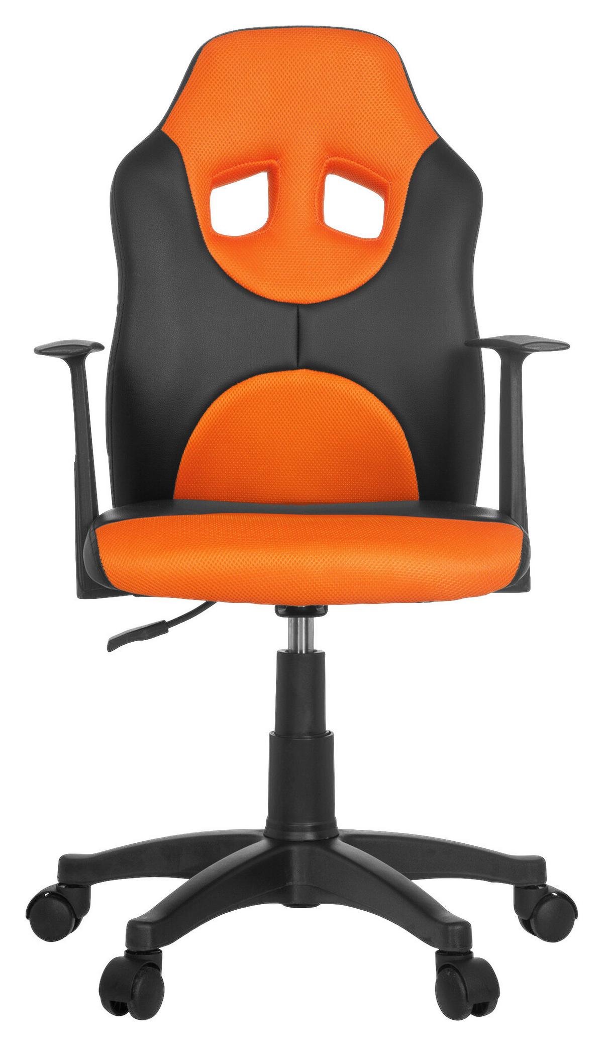 Jugenddrehstuhl Kid Racer Al Orange/Schwarz - Schwarz/Orange, Basics, Kunststoff (54/90-100/48cm) - MID.YOU