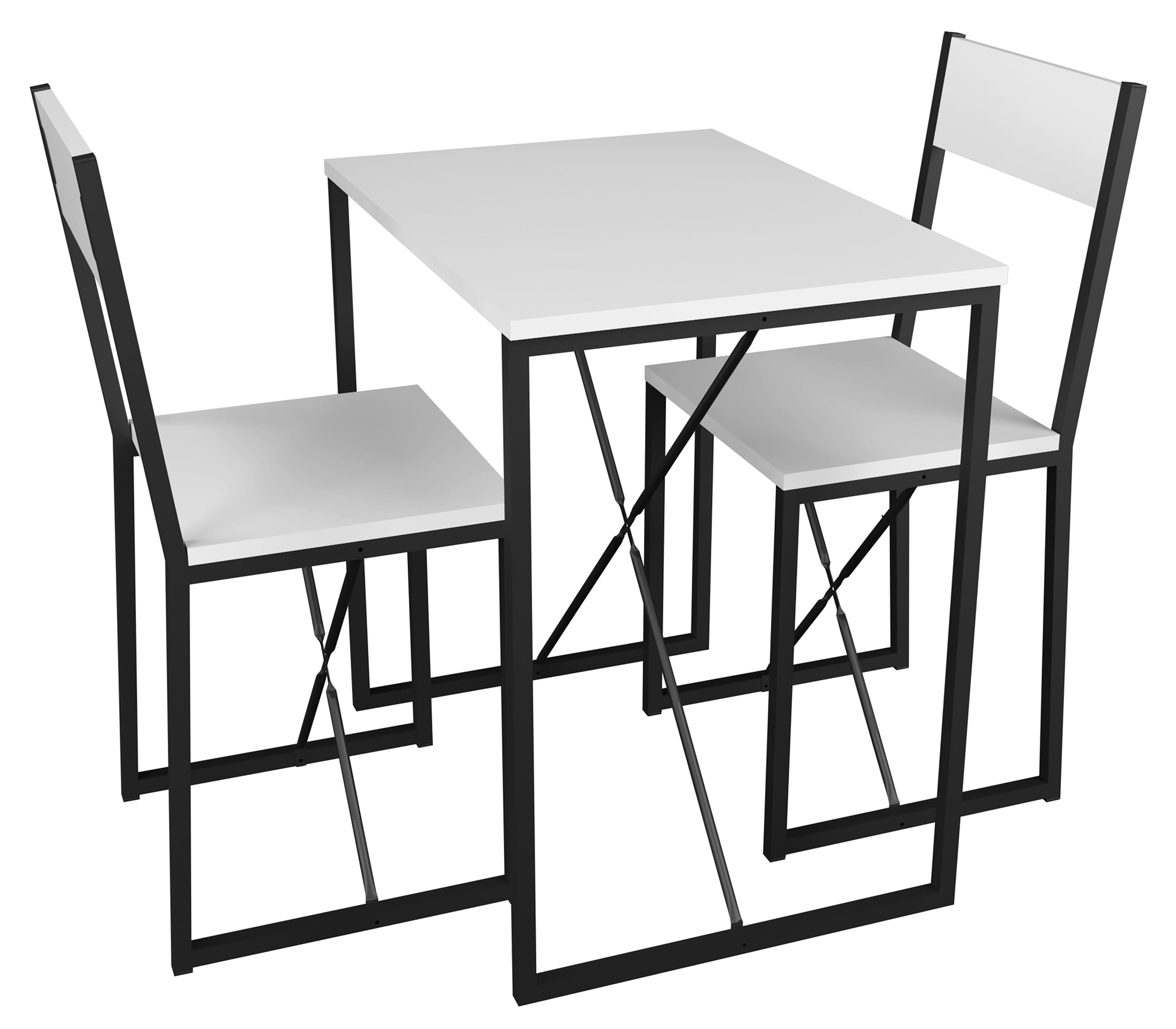 Esstisch Insasi Schwarz, Weiß L: 72,8cm - Schwarz/Weiß, Design, Holzwerkstoff/Metall (72,8/52,7/84,7cm) - MID.YOU