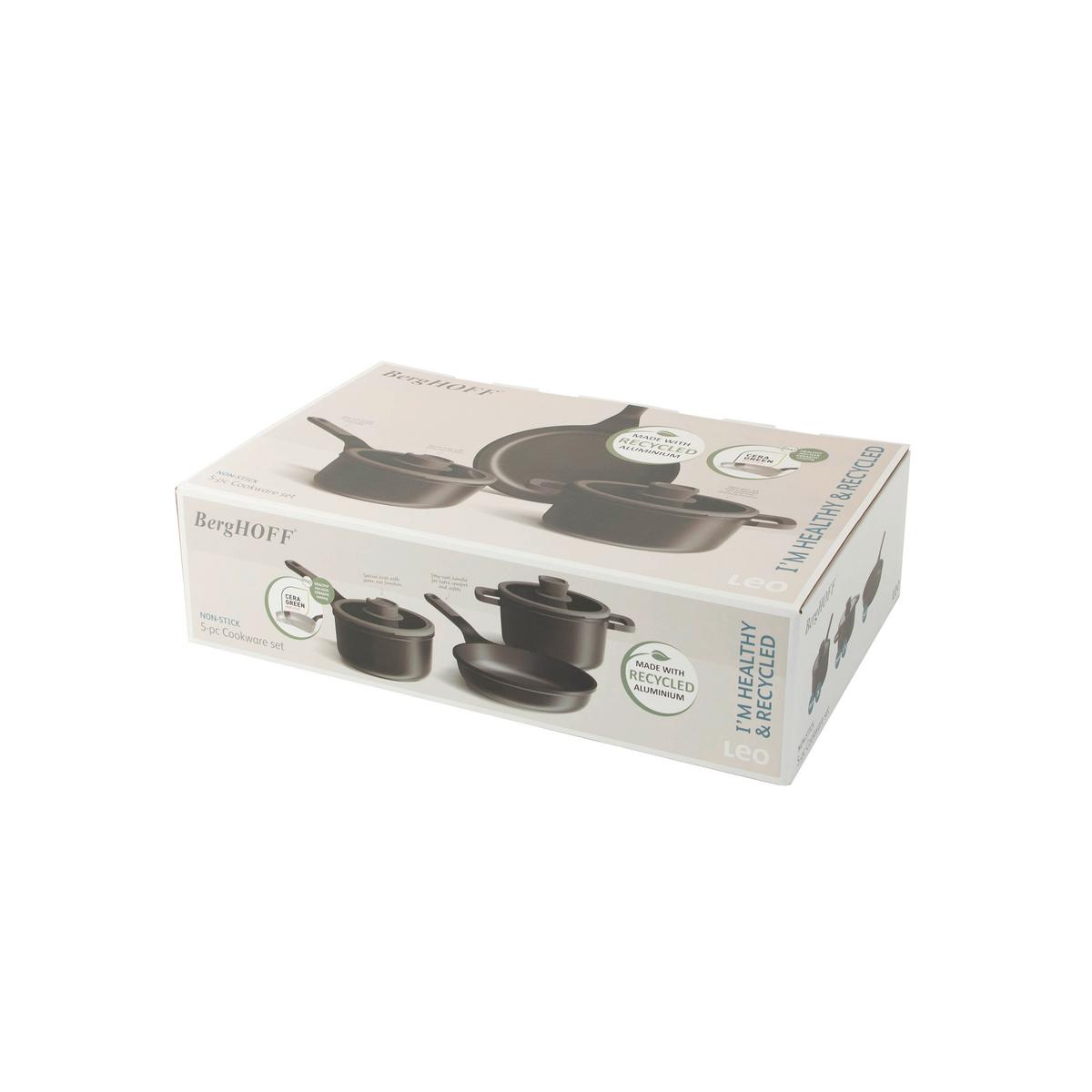 Kochtopfset 5-Teilig Schwarz - Schwarz, Basics, Metall (52/33.5/14cm)