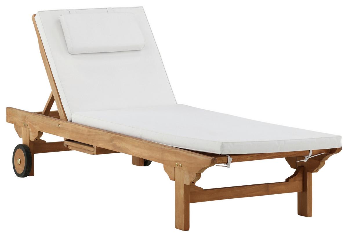 Sonnenliege Ghana - Teakfarben, KONVENTIONELL, Holz (200/33/65cm) - Gardenson
