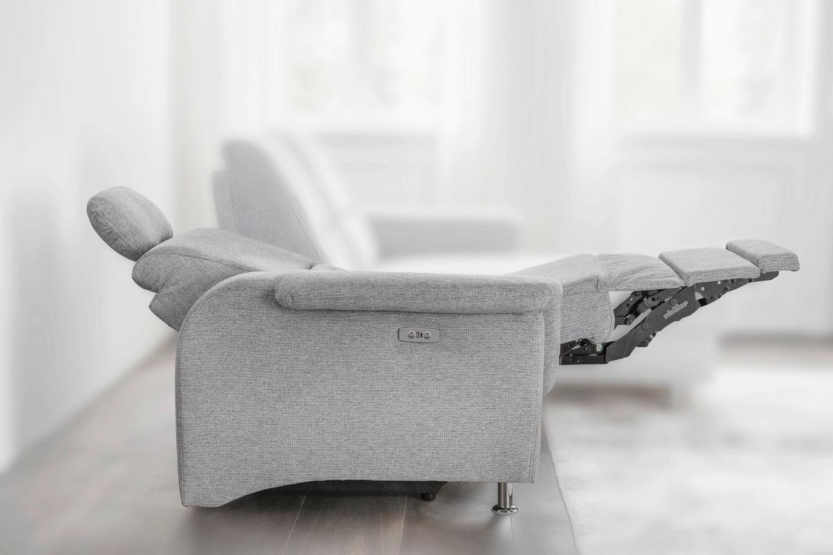Ecksofa mit Stauraum Parole Silberfarben Chenille - Chromfarben/Silberfarben, MODERN, Textil (231/165cm) - Livetastic