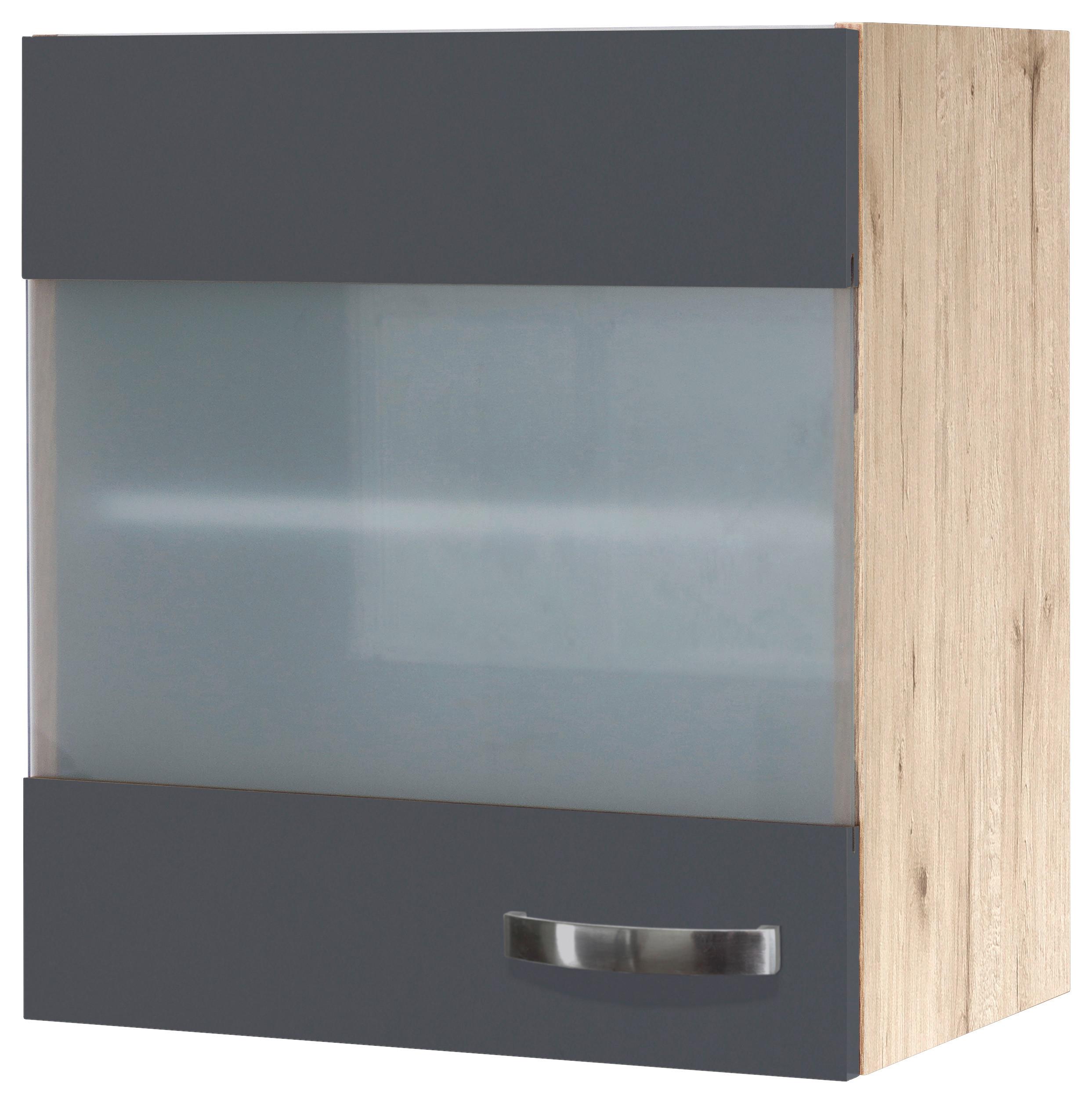 Hängeschrank Shadow B: 50cm Basaltgrau + Glas