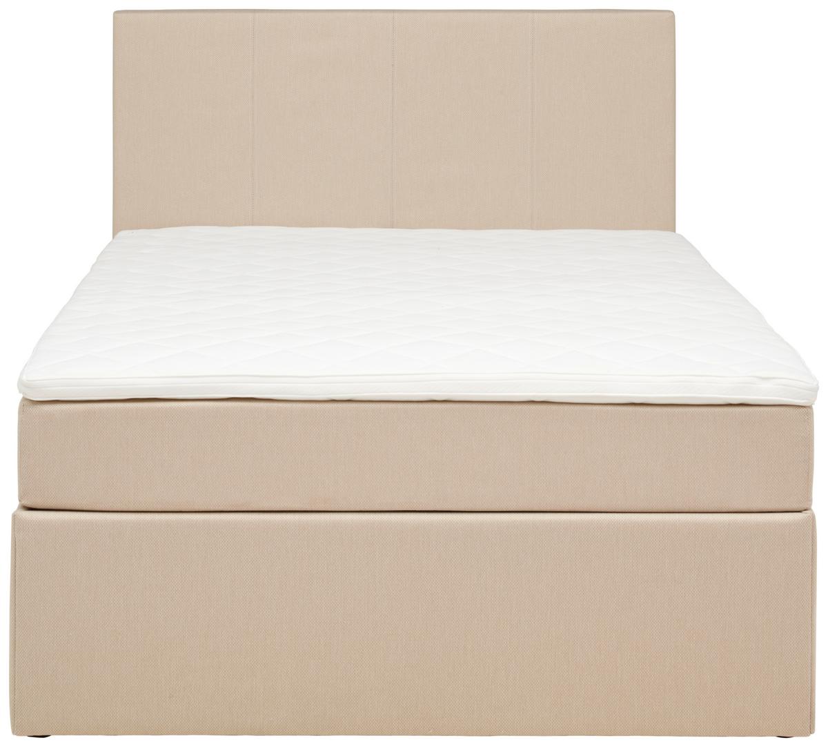Boxbett mit Topper 120x200 Carolina - Sandfarben/Schwarz, KONVENTIONELL, Holz/Textil (120/200cm) - P & B