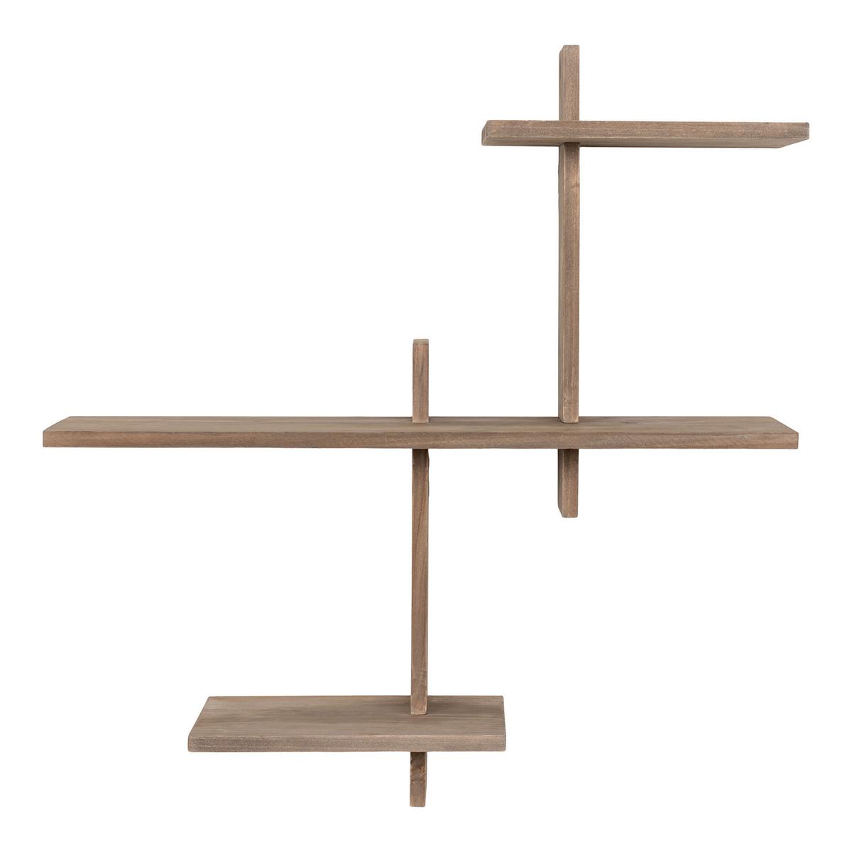 Wandregal Gavi Braun B: 53 cm - Braun, Design, Holz (53/56/15cm)
