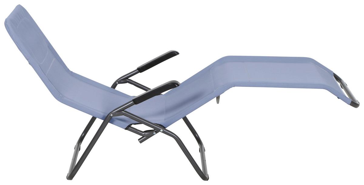 Sonnenliege J40966 Stahl, Klappbar - Anthrazit/Hellblau, MODERN, Textil/Metall (72,5/103,5/144cm) - Siena Garden