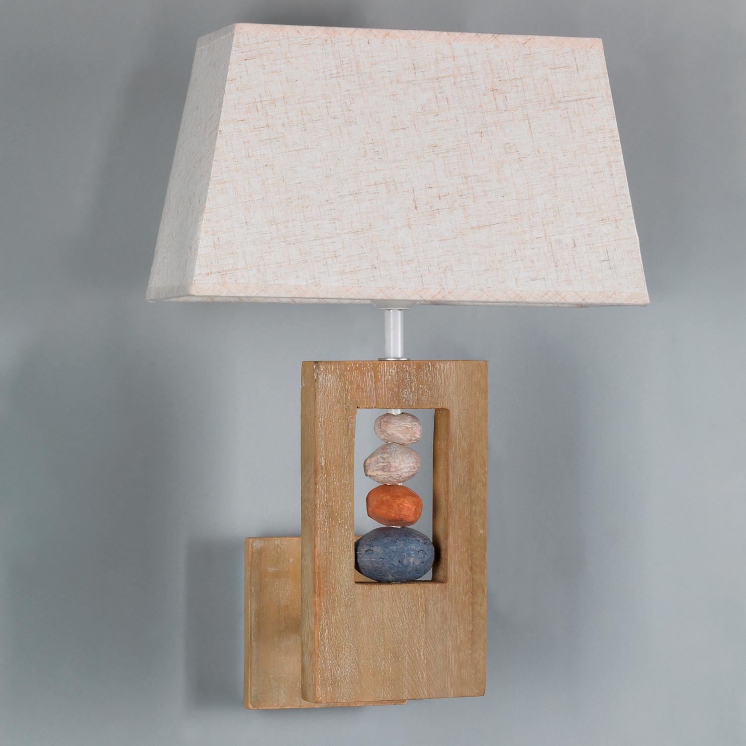 Wandleuchte 4849/Ap - Beige, Natur, Holz/Textil (30/48/18cm)