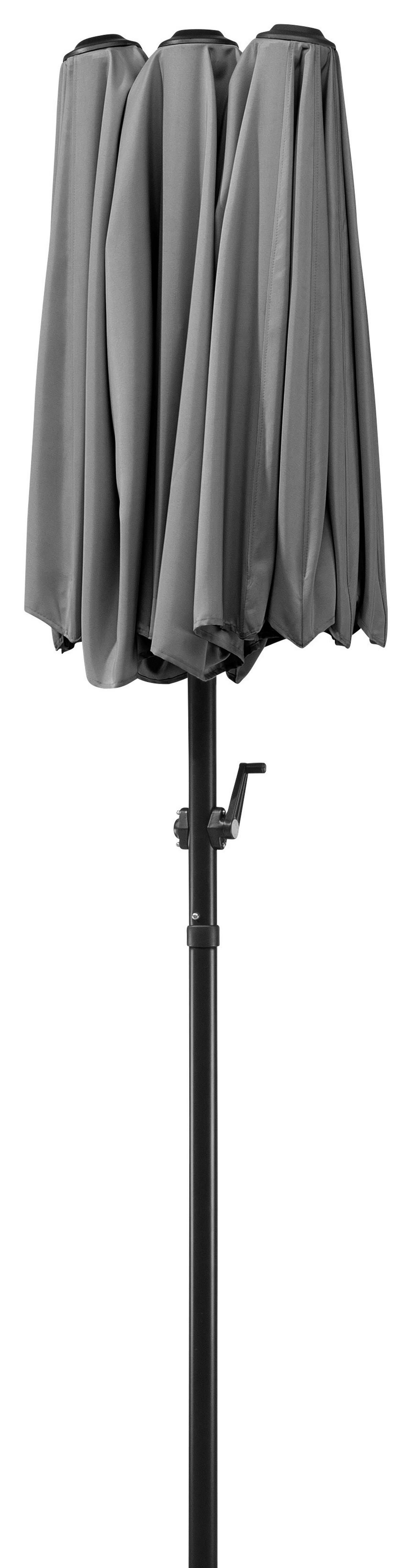 Doppelsonnenschirm Salerno BxHxT: 300x220x150 cm Anthrazit - Anthrazit, Basics, Textil/Metall (300/220/150cm) - Schneider