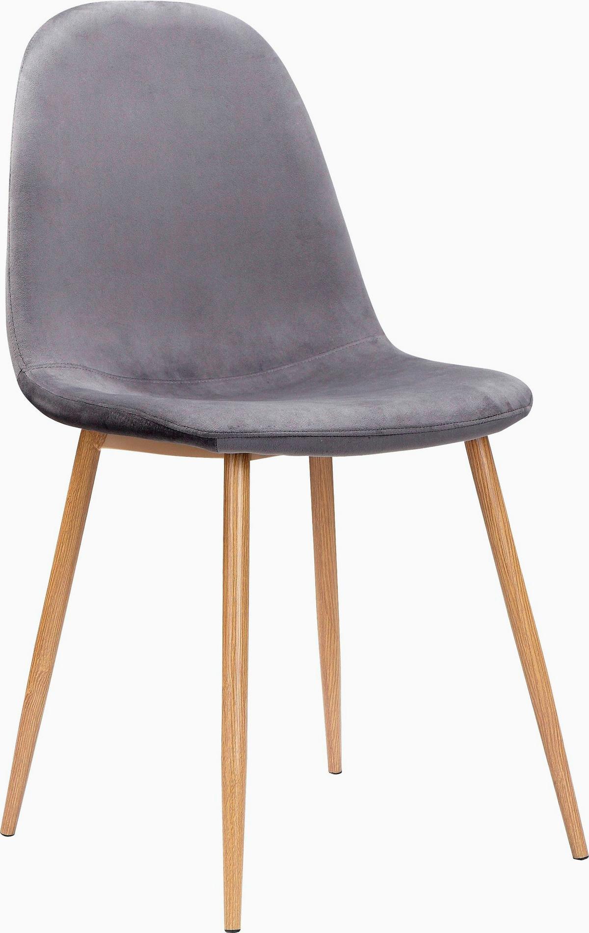 Stuhl-Set Monza Anthrazit/ Eiche Dekor B: 44cm 4--Teilig - Eichefarben/Anthrazit, Design, Textil/Metall (44/87/51cm) - MID.YOU