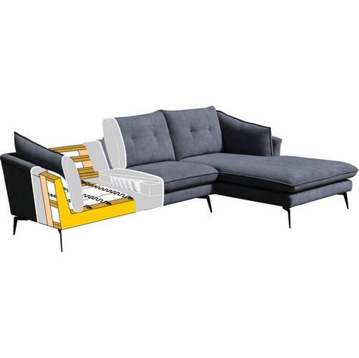 Sedacia súprava SANDRO sivá - čierna/sivá, Modern, kov/drevo (258/86/160cm) - Bessagi Home