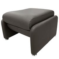 Hocker Comodo Echtleder Dunkelbraun B: 62 cm - Dunkelbraun/Silberfarben, Design, Leder (62/42/60cm) - Livetastic
