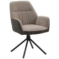 Armlehnstuhl Oulo Beige/Dunkelbraun B: 60 cm - Dunkelbraun/Beige, MODERN, Textil/Metall (60/89/65cm) - Livetastic
