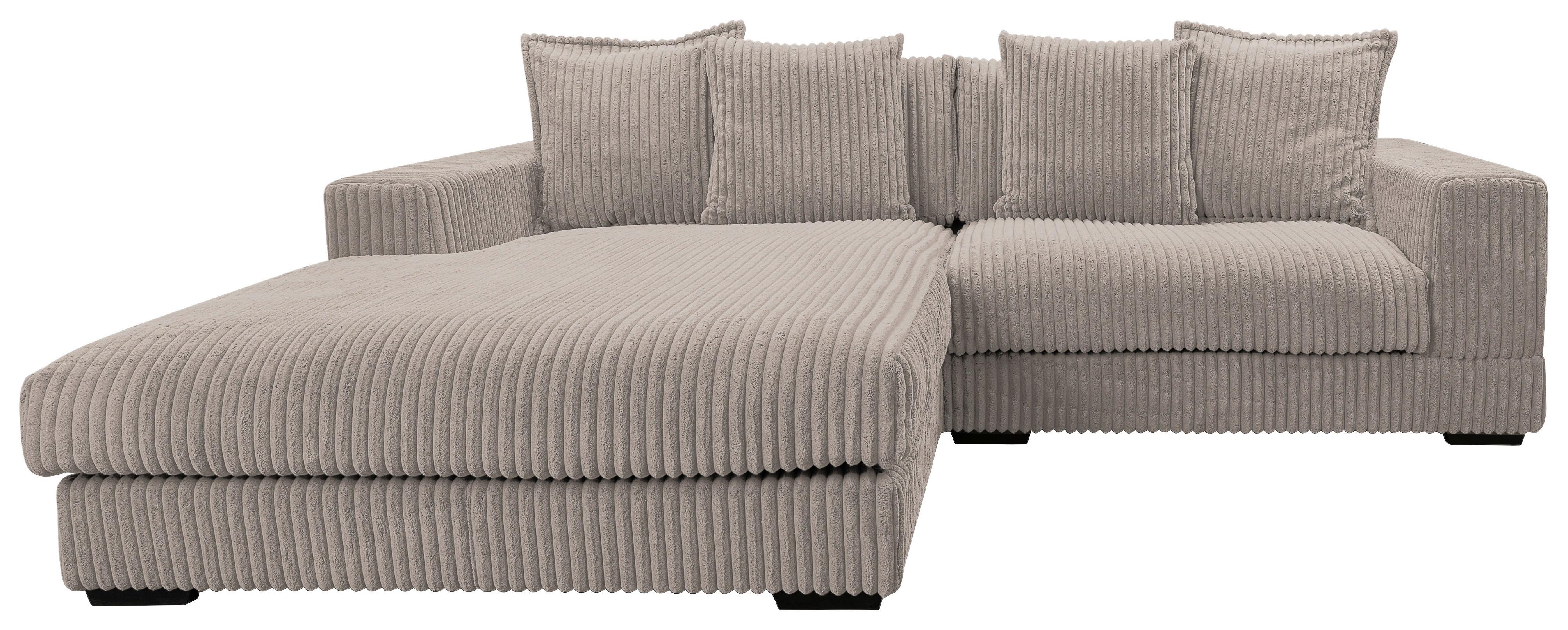 Ecksofa Funny - Taupe/Schwarz, Design, Textil (195/285cm) - MID.YOU