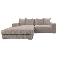 Ecksofa Funny - Taupe/Schwarz, Design, Textil (195/285cm) - MID.YOU
