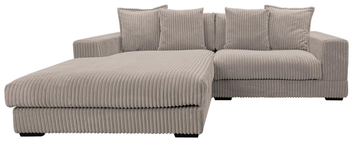 Ecksofa Funny - Taupe/Schwarz, Design, Textil (195/285cm) - MID.YOU