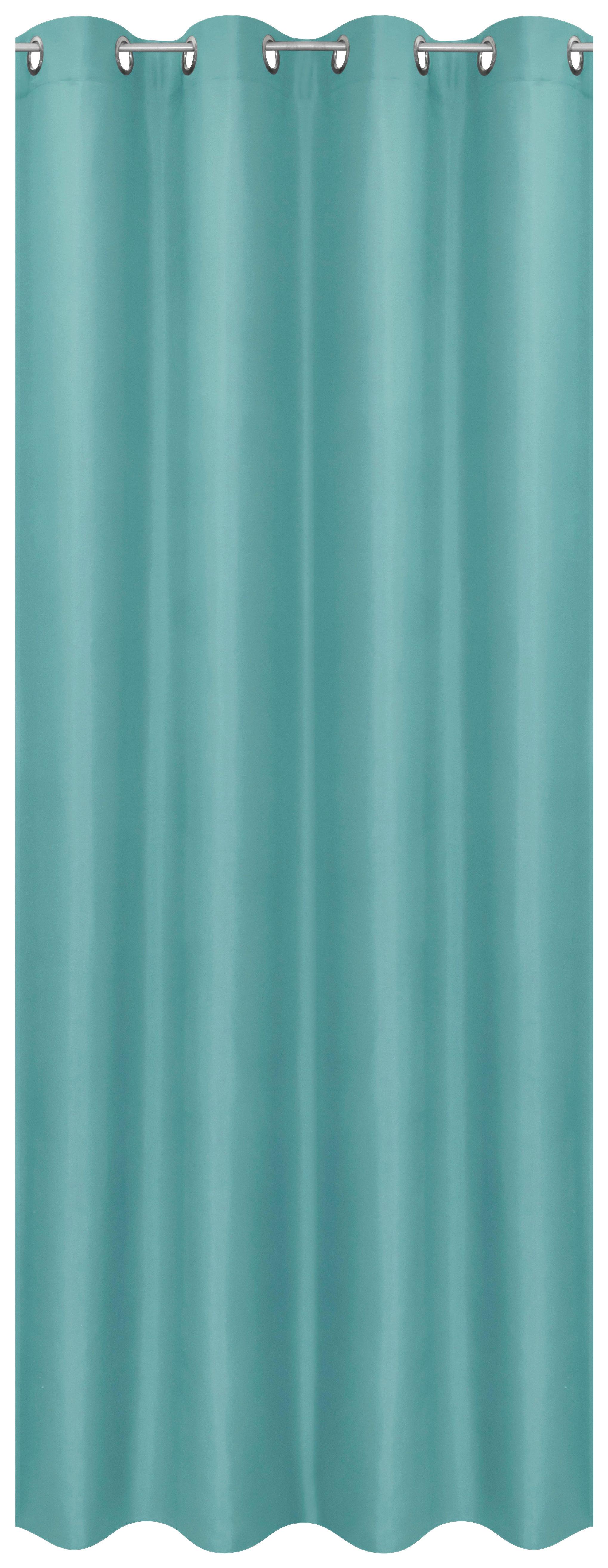 Vorhang Mit Ösen Barnaby 140x245 Cm Türkis - Türkis, KONVENTIONELL, Textil (140/245cm) - Ondega