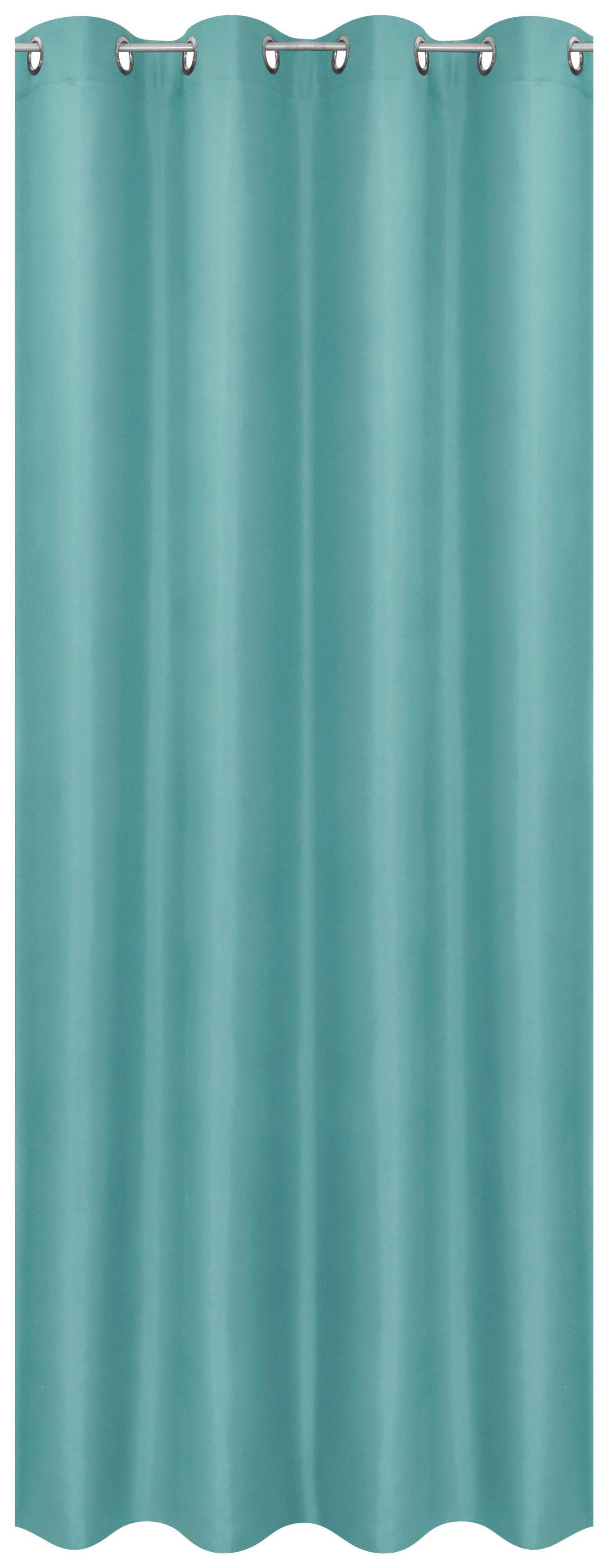 Ringlis Függöny Barnaby - türkiz, Konventionell, textil (140/245cm) - Ondega