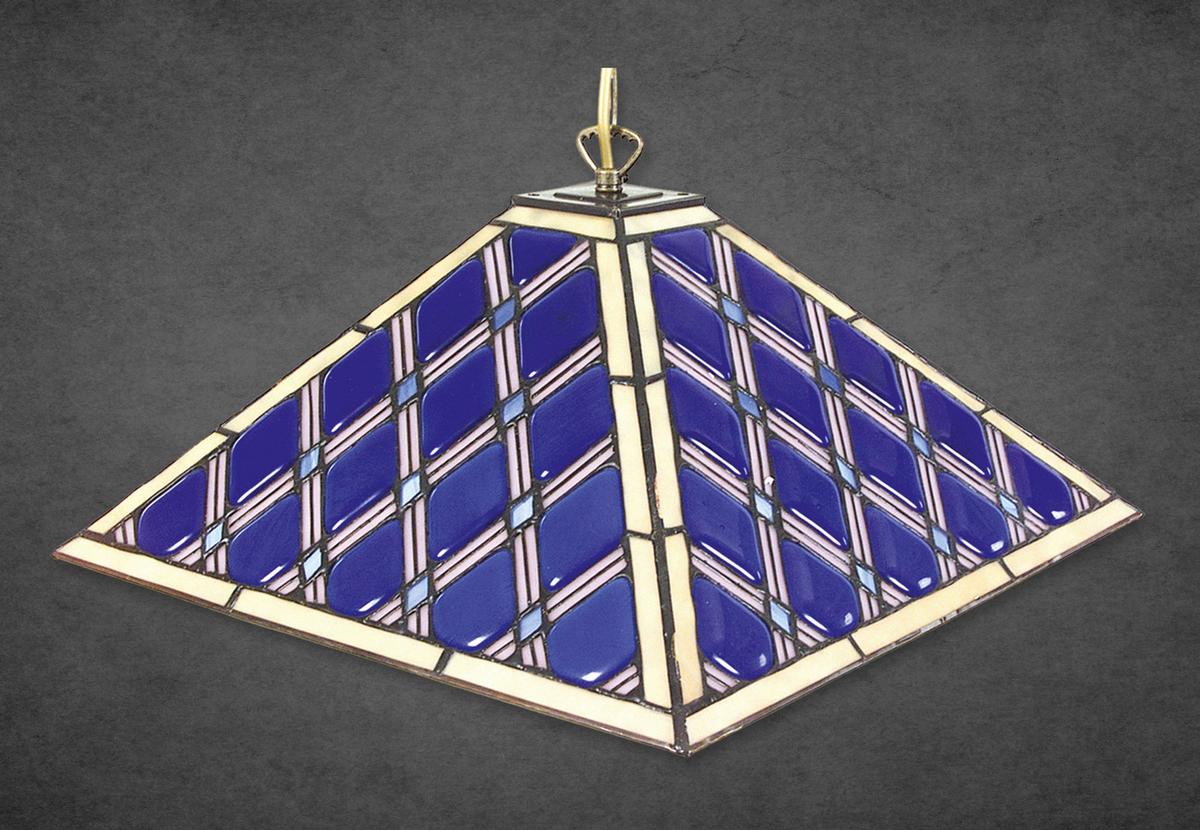 Hängeleuchte Tiifany Pyra H: 111cm 1-Flammig, Dimmbar - Blau, Natur, Glas/Metall (40/40/111cm) - Näve