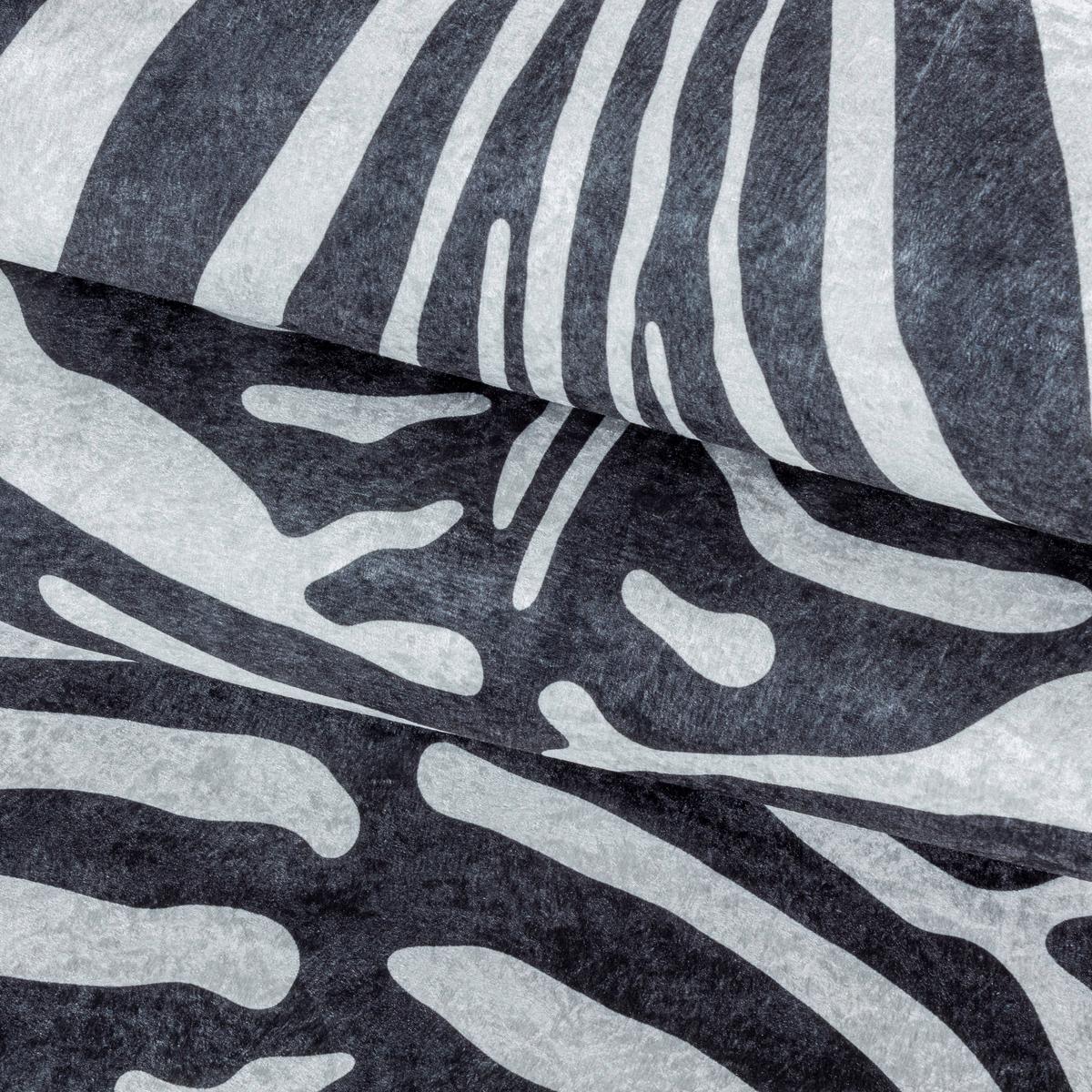 Flachwebeteppich Etosha - Schwarz/Weiß, Design, Textil (100/135cm) - Novel