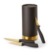 Messerblock Schwarz/Gold Kunststoff 4--Teilig. - Goldfarben/Schwarz, Basics, Kunststoff (11/22cm) - Echtwerk