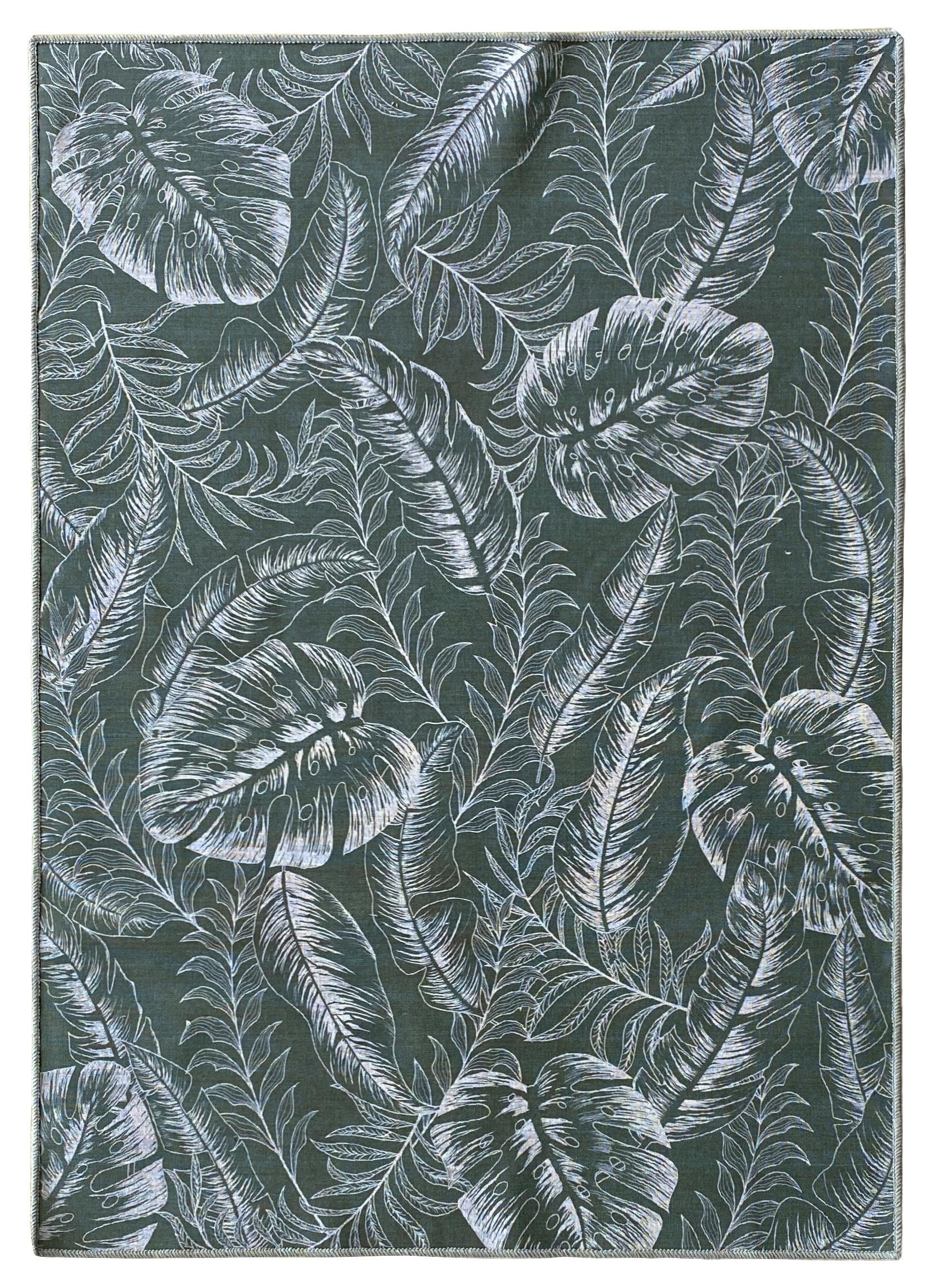 Teppich Paula - Dunkelgrün/Weiß, ROMANTIK / LANDHAUS, Textil (120/170cm) - James Wood