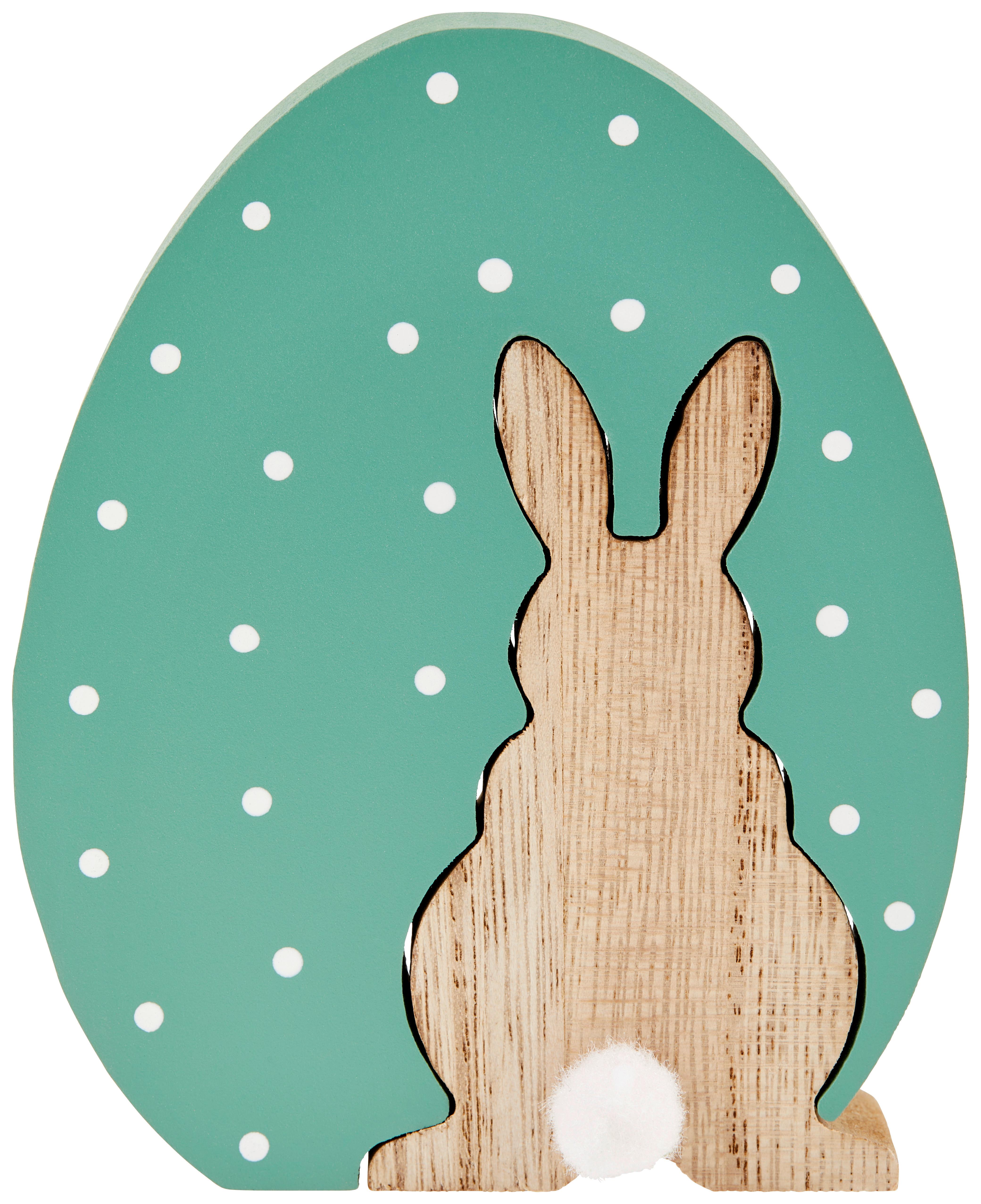 Dekoei Felizia - Jadegrün/Naturfarben, KONVENTIONELL, Holz/Textil (9,6/2/12cm) - Luca Bessoni