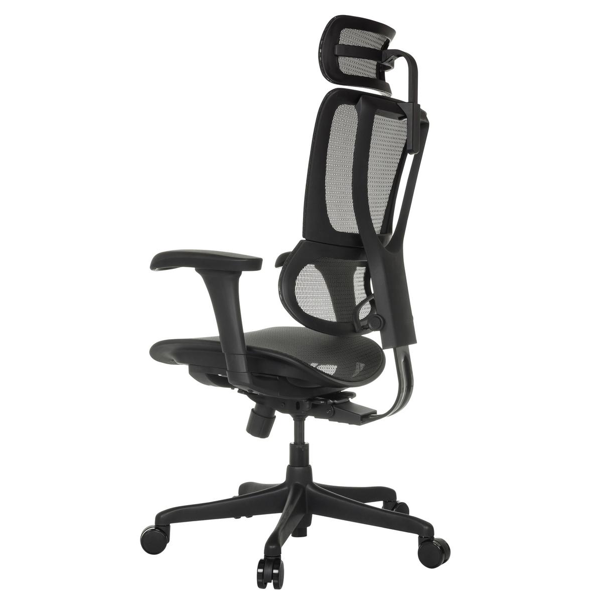 Drehstuhl Ergohuman SlimUltra Schwarz B: 69 cm - Schwarz, MODERN, Kunststoff/Textil (69/112 - 134/63cm) - MID.YOU