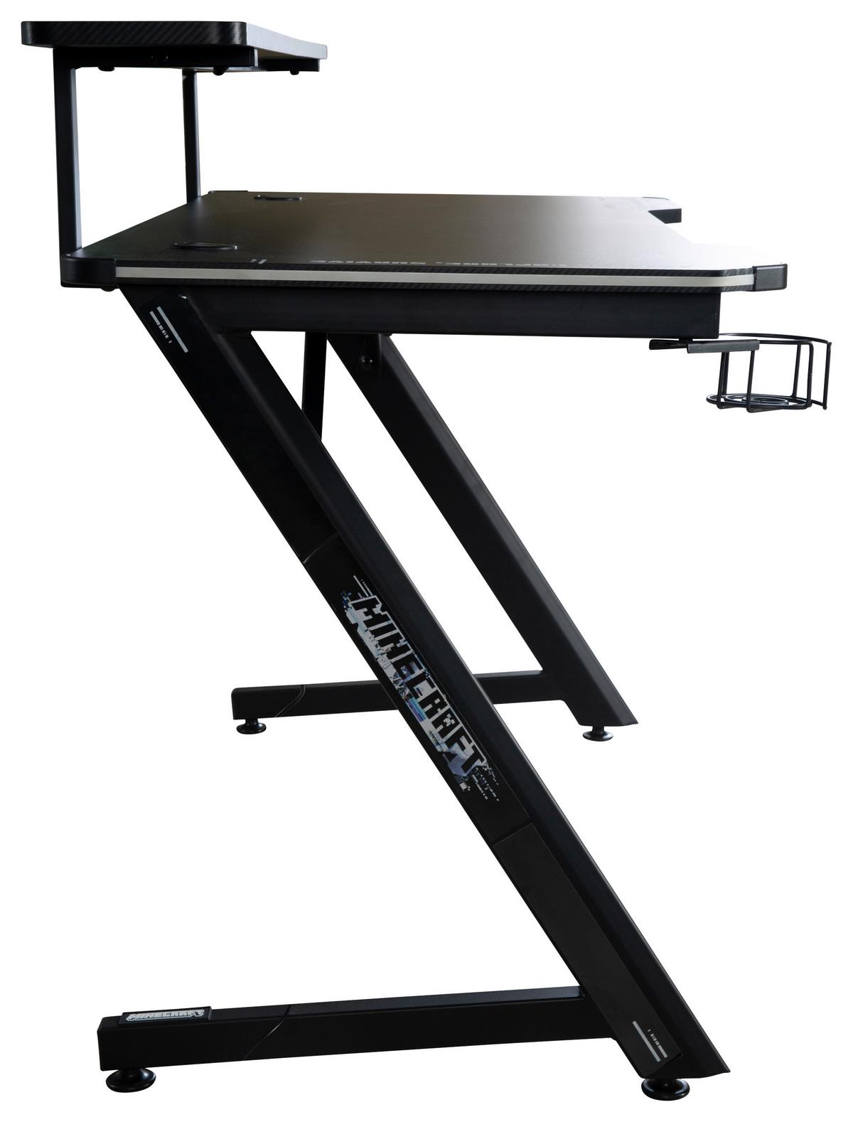 Gamingtisch Minecraft - Schwarz, MODERN, Holzwerkstoff/Metall (120/60/89,5cm) - Minecraft